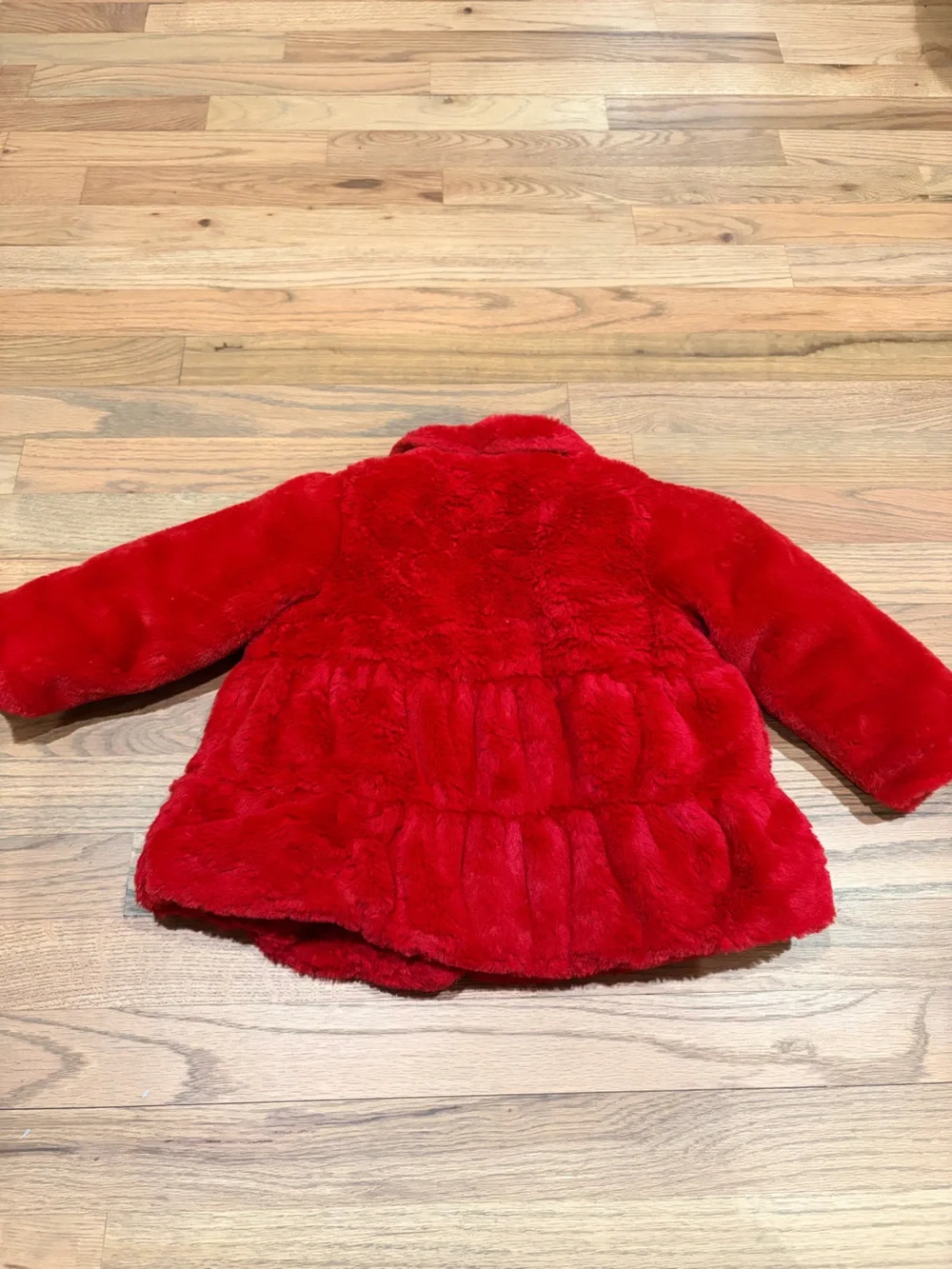 First Impressions toddler girl warm furry red coat